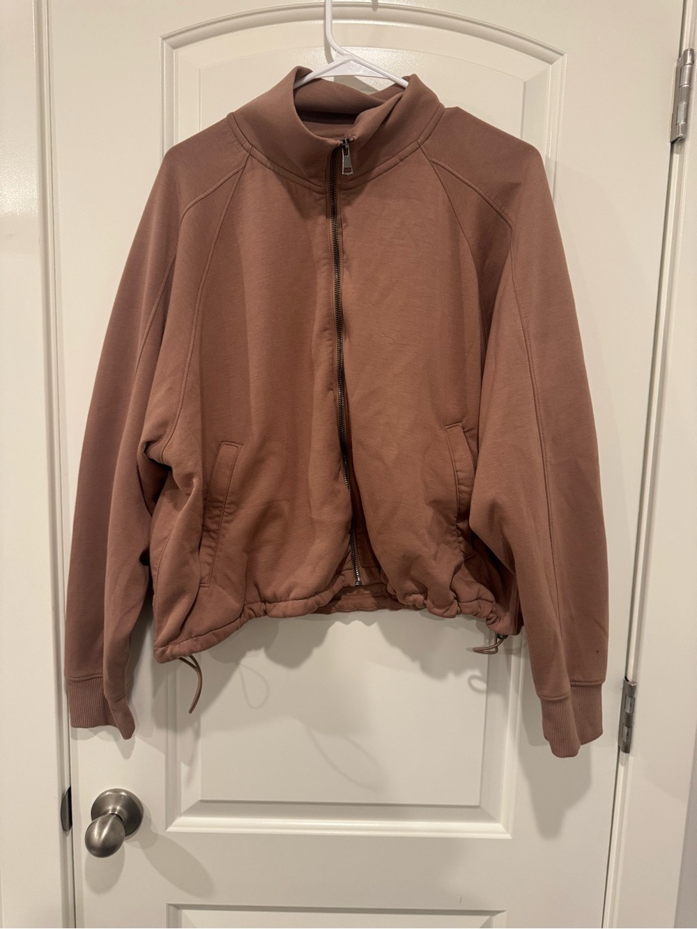 Women's Bomber Jacket - Brown Mauve Zip Front